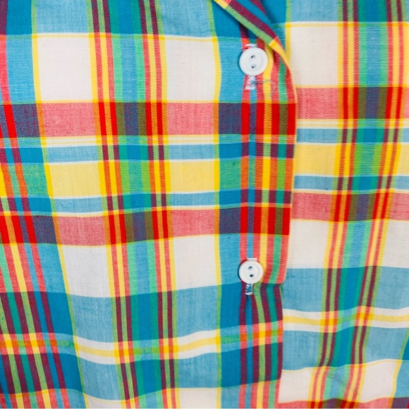 ❌SOLD❌ Y2K Picket & Post Plus Size 22W Button Down Plaid Shirt Top Sleeveless - Picture 5 of 7